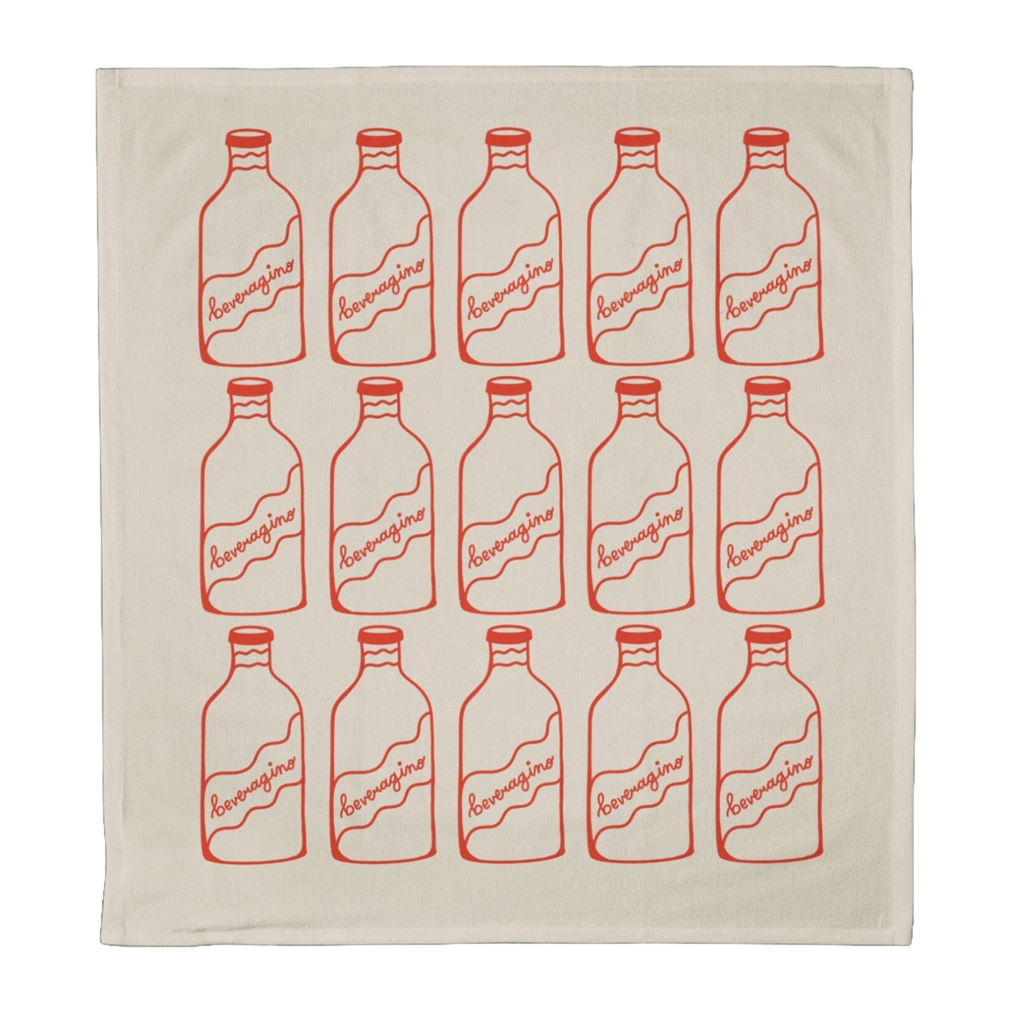 Red Beveragino Tea Towel by One & Only Paper