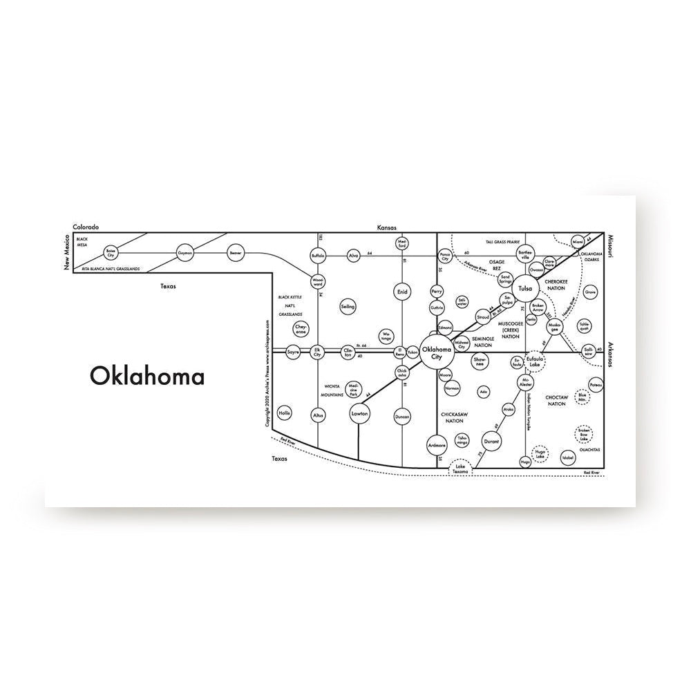 Oklahoma State Letterpress Print by Archie's Press