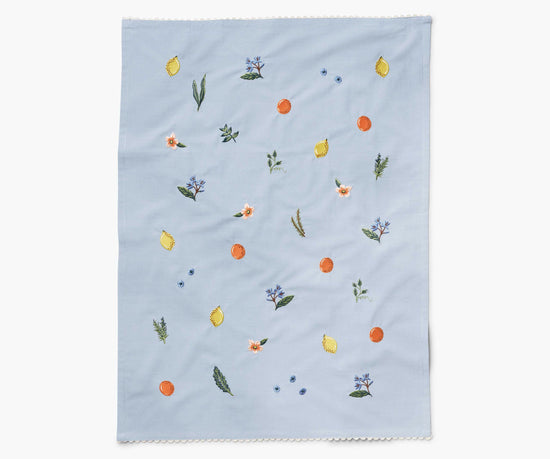 Fruit Stand Embroidered Tea Towel by Rifle Paper Co. 