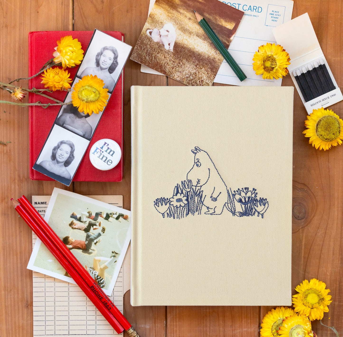 Moomintroll Garden Embroidered Journal with Blank Pages
