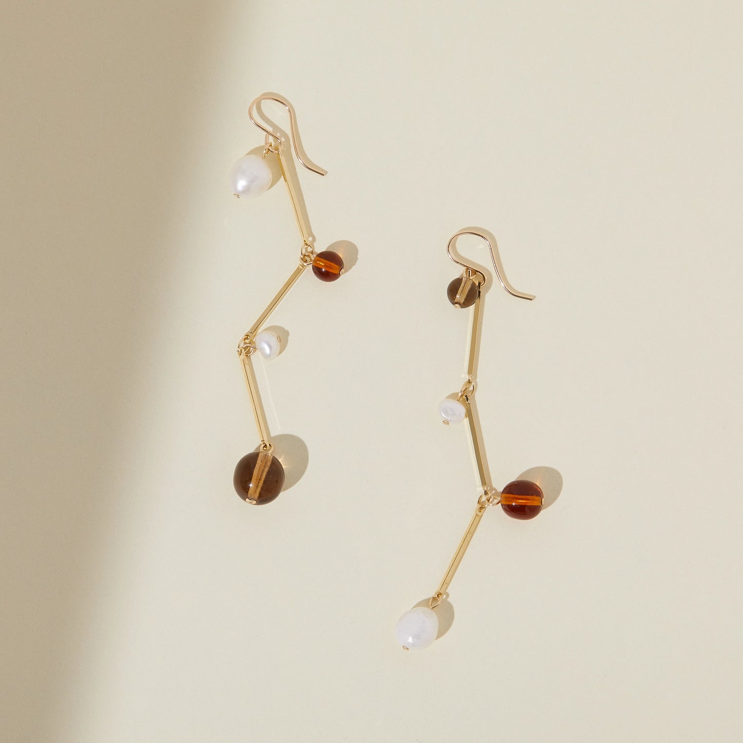 Fête Earrings - 3" Tan by Lindsay Lewis