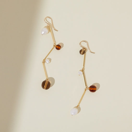 Fête Earrings - 3" Tan by Lindsay Lewis