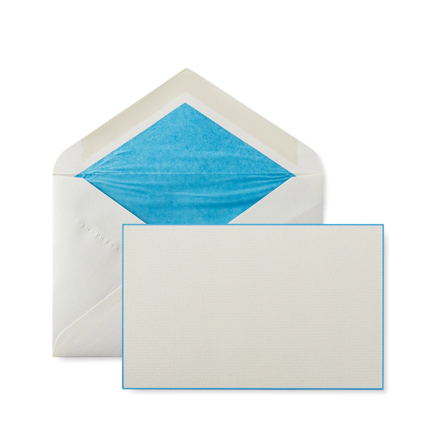 Smythson Bordered Correspondence Cards in Nile Blue