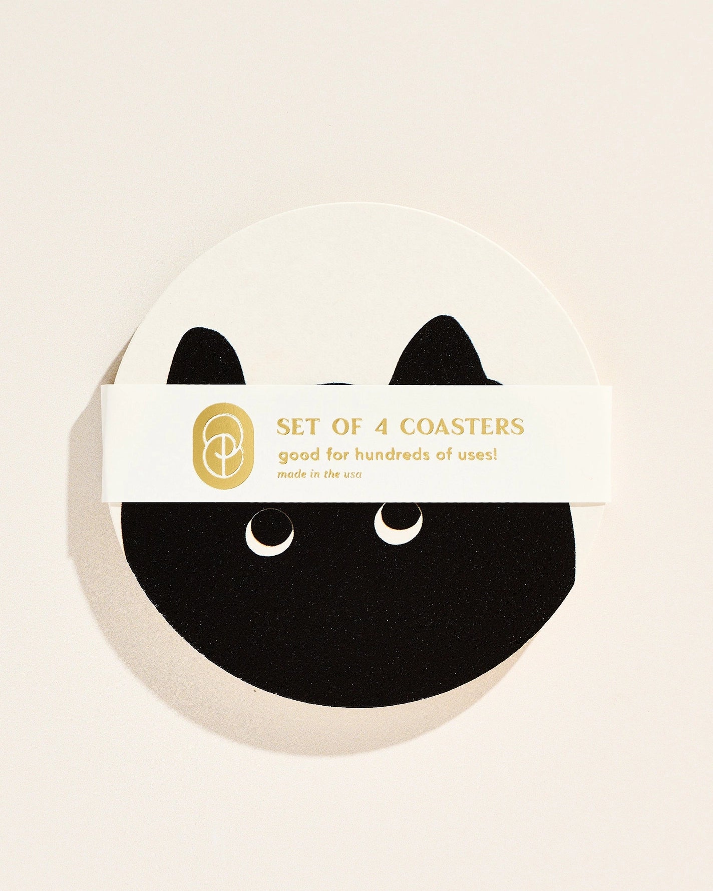 Black Cat Paper Coasters