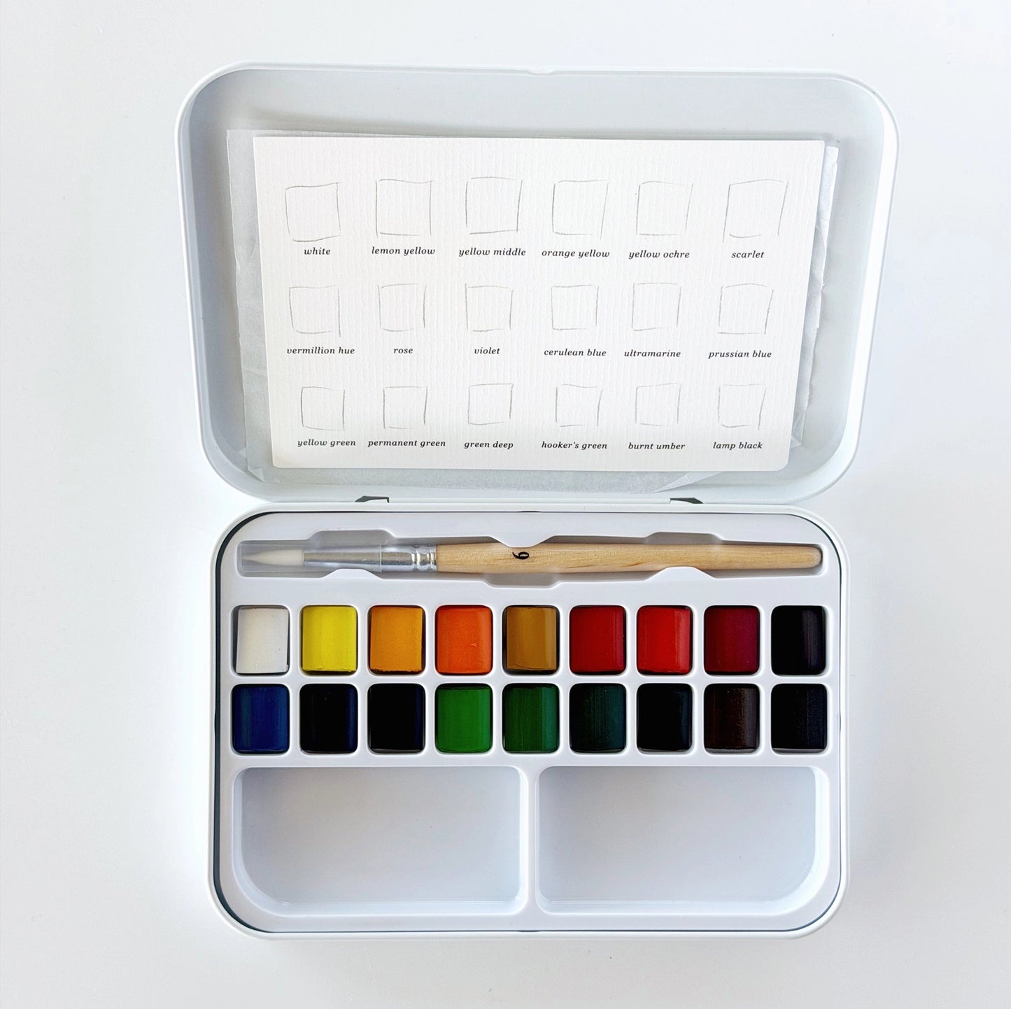 Watercolor Paint Tin with Brush