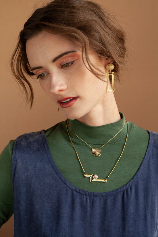 Golden Era Necklace - Agate by Lindsay Lewis