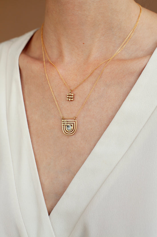 Crosshatch Necklace - 18" Chain by Lindsay Lewis