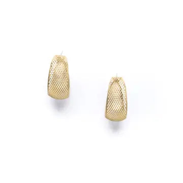 Gold Mesh Hoop Earrings by Michelle Starbuck Design