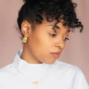Gold Mesh Hoop Earrings by Michelle Starbuck Design