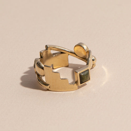 Brass Shapes Ring by Lindsay Lewis