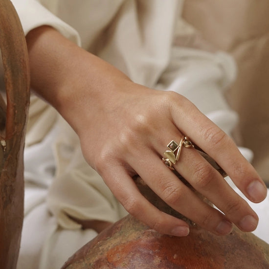 Brass Shapes Ring by Lindsay Lewis