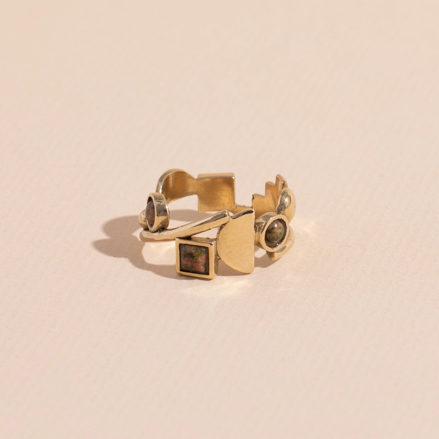 Brass Shapes Ring by Lindsay Lewis