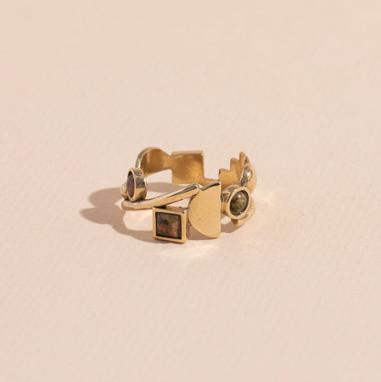 Brass Shapes Ring by Lindsay Lewis
