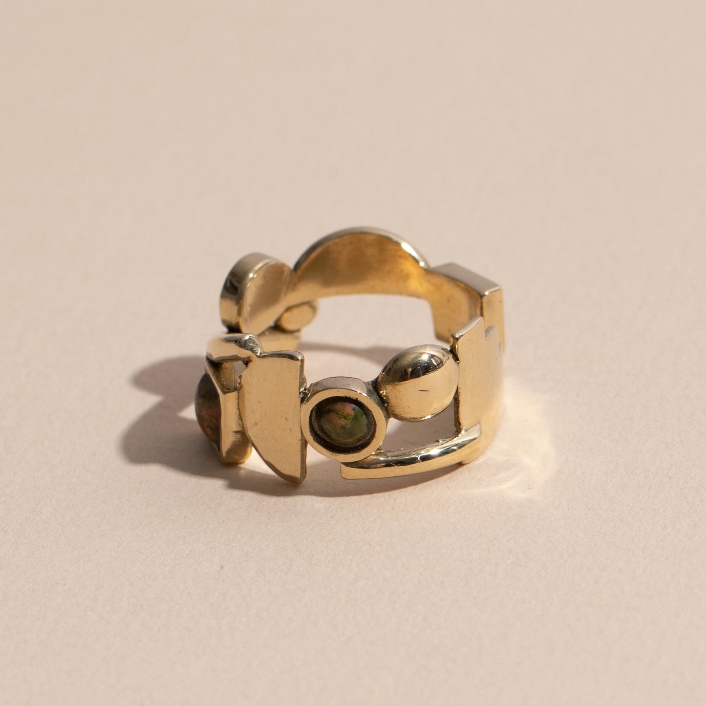 Brass Shapes Ring by Lindsay Lewis