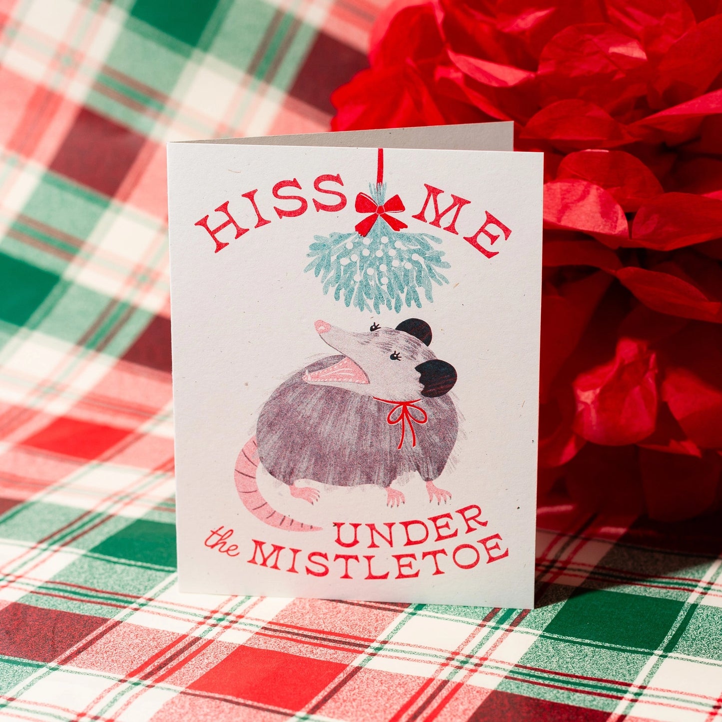 Hiss Me Under the Mistletoe Card