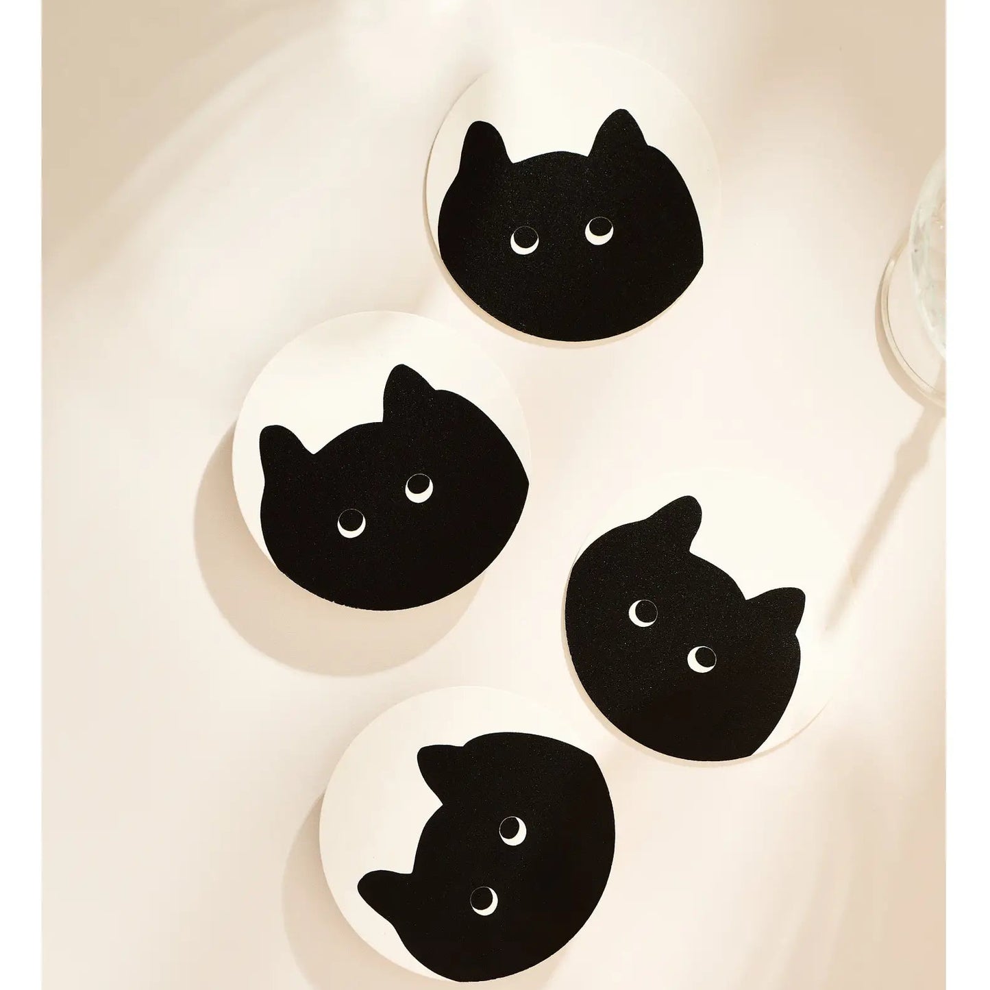 Black Cat Paper Coasters