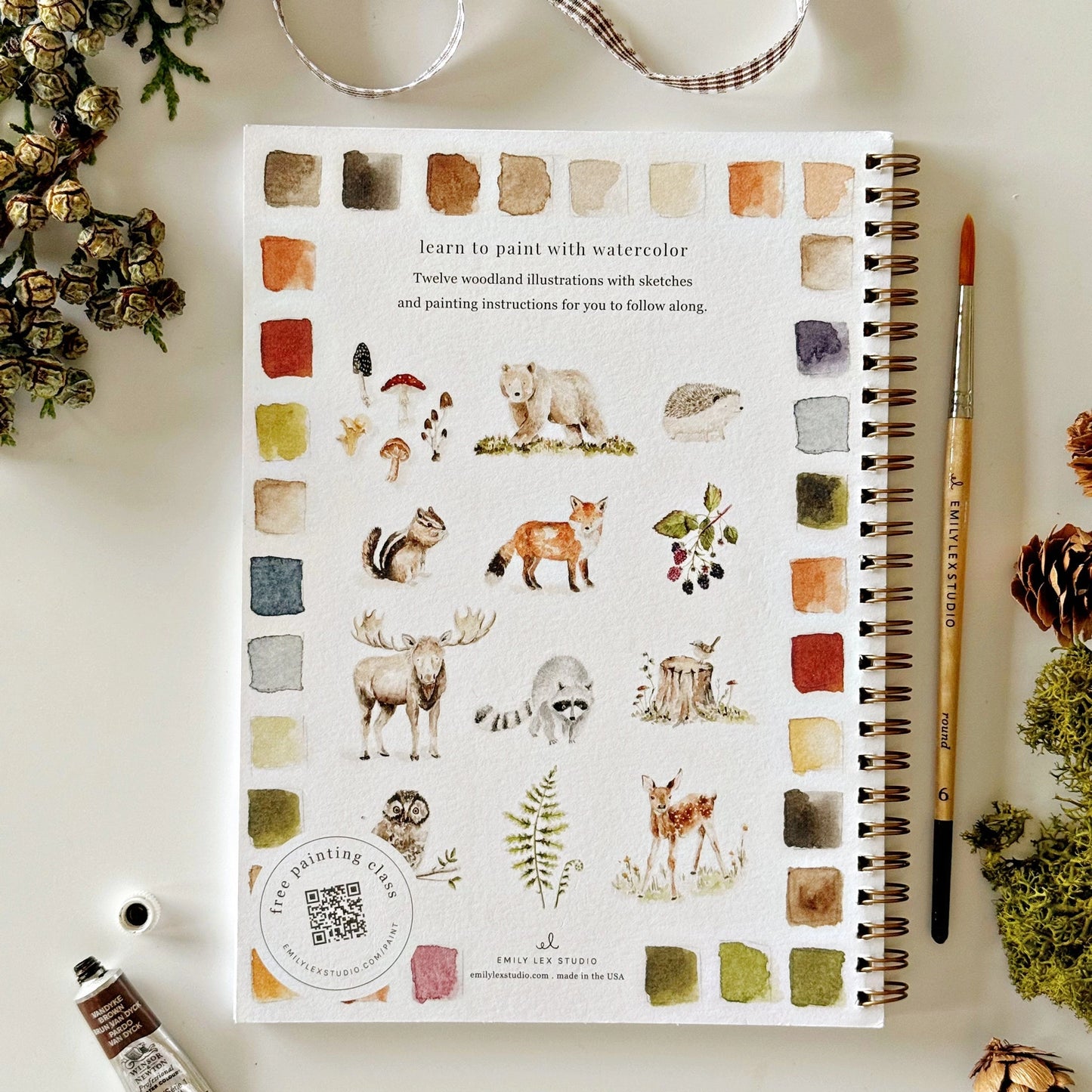Woodland Watercolor Workbook by Emily Lex Studio