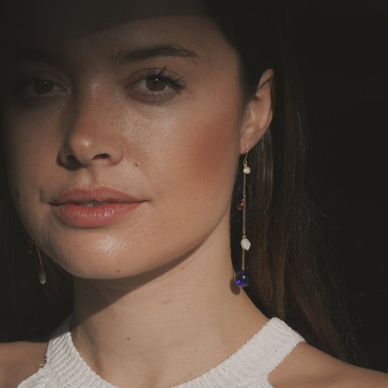 Fête Earrings - 3" Blue by Lindsay Lewis