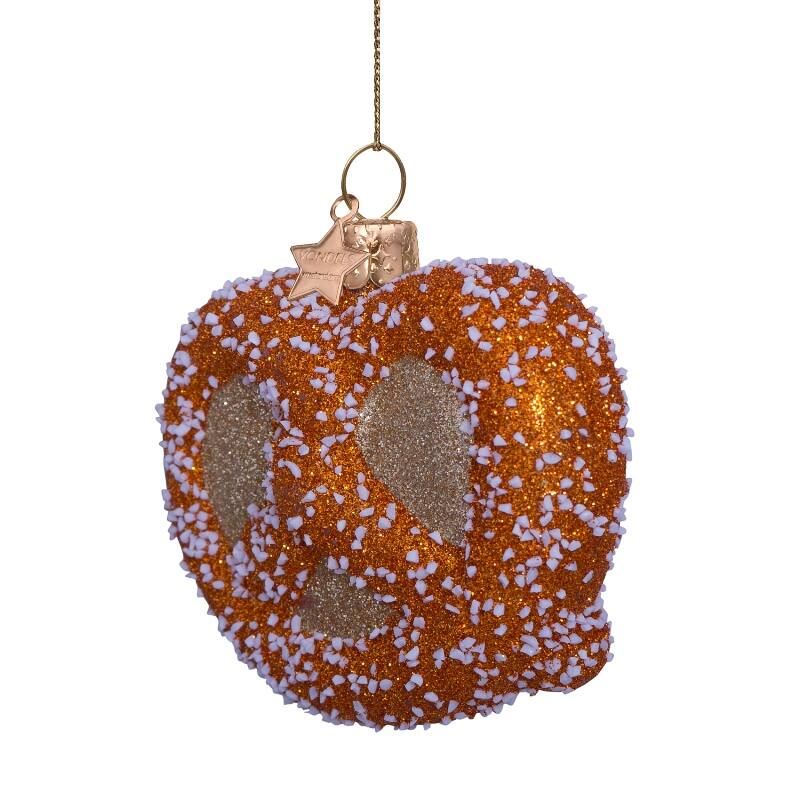 Glass Gold Pretzel Ornament by Vondels