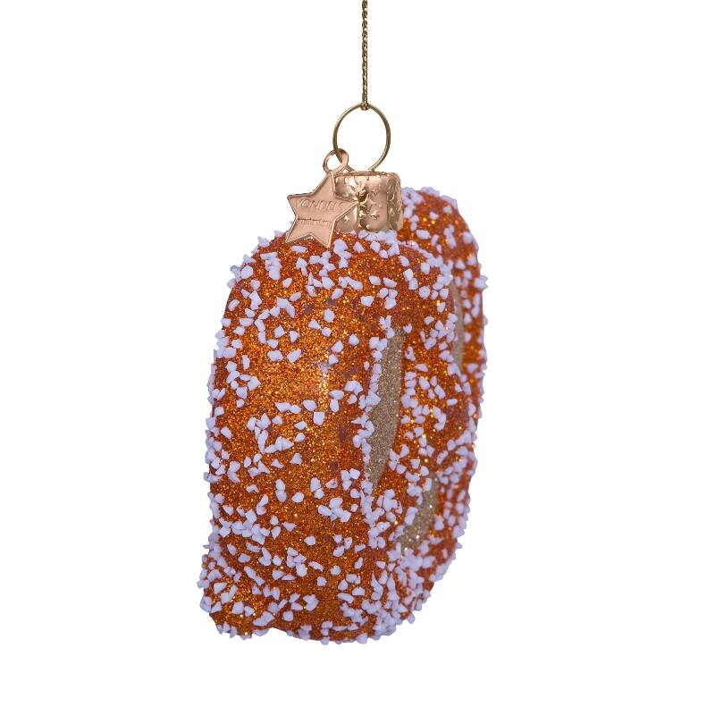 Glass Gold Pretzel Ornament by Vondels