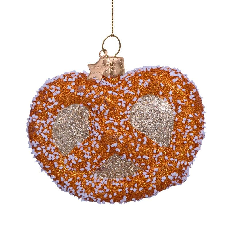 Glass Gold Pretzel Ornament by Vondels