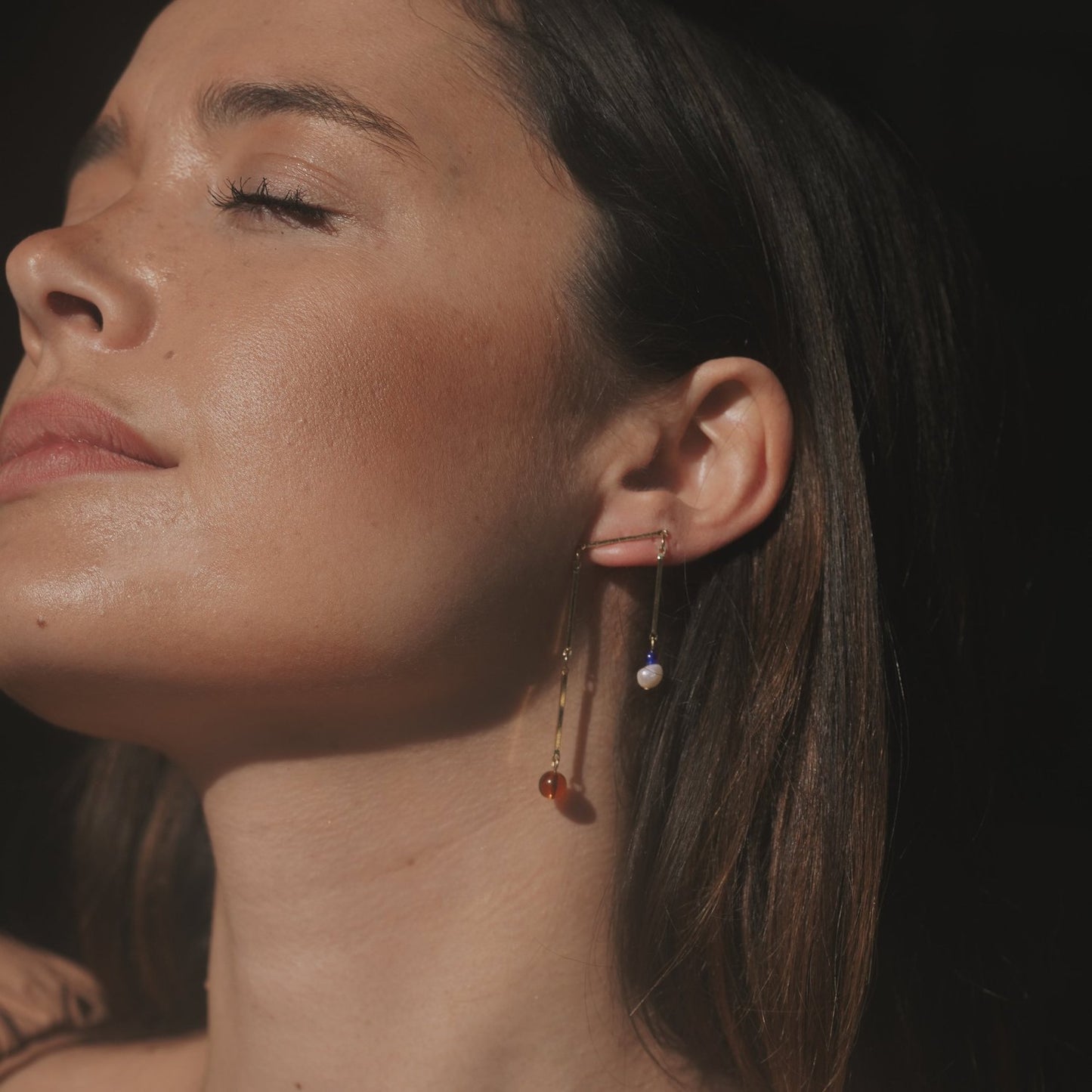 Toni Earrings - Glass and Pearl by Lindsay Lewis