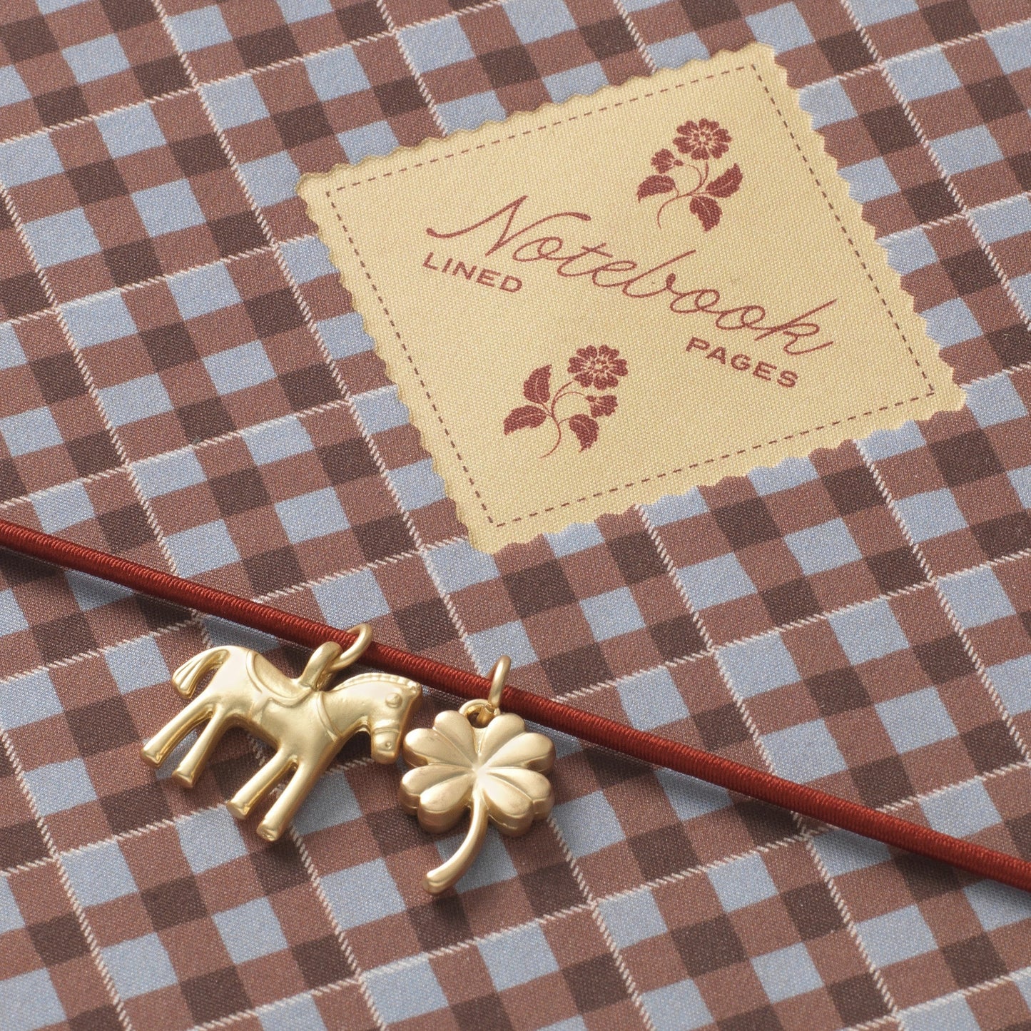 Petals and Plaid Fabric Notebook