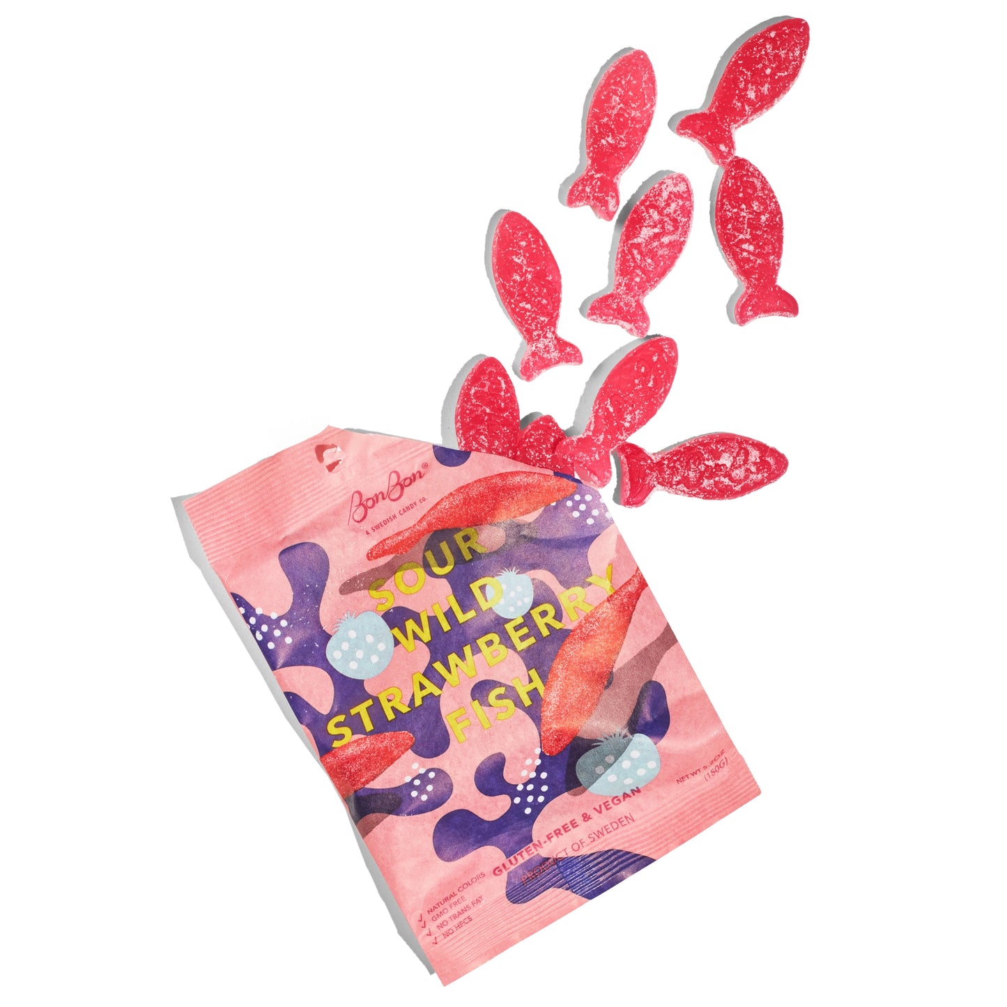 BonBon Sour Wild Strawberry Fish Candy