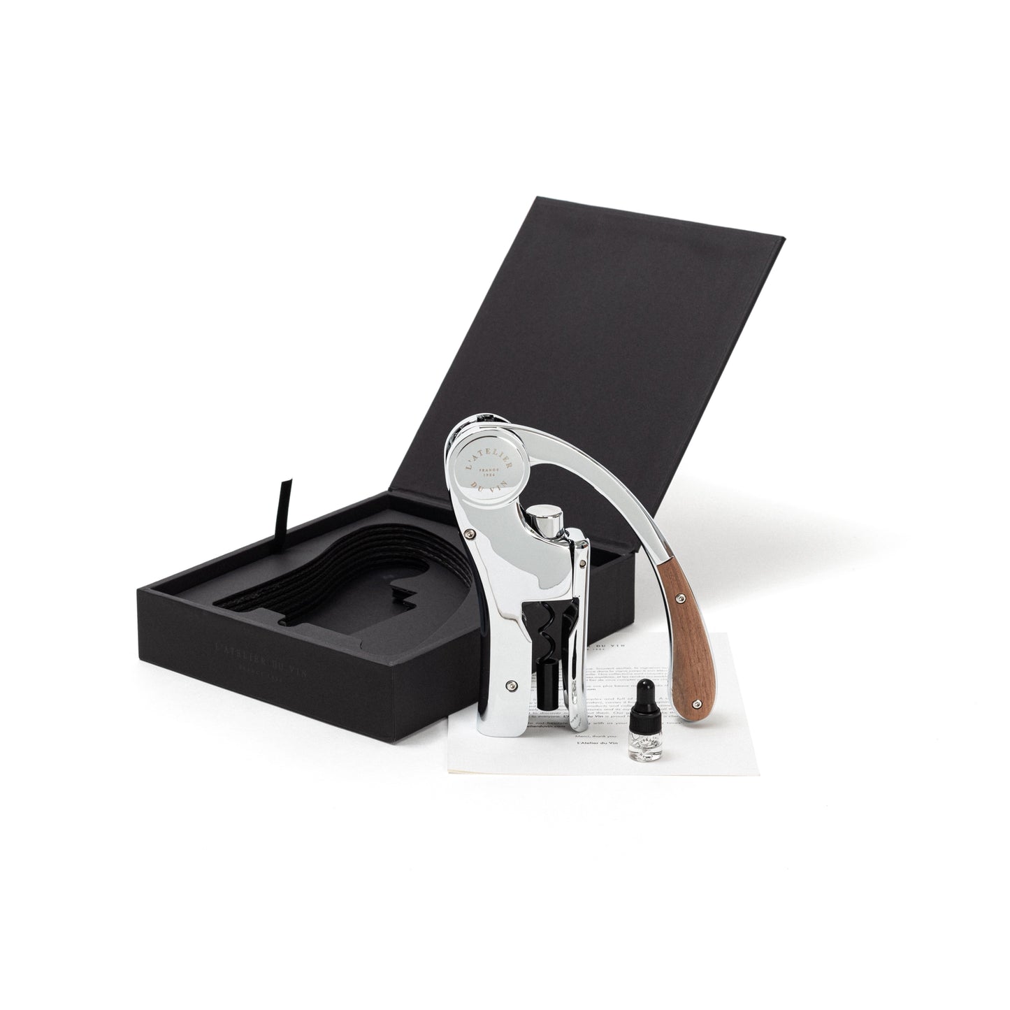 Oeno Motion® Silver & Wood Lever Corkscrew