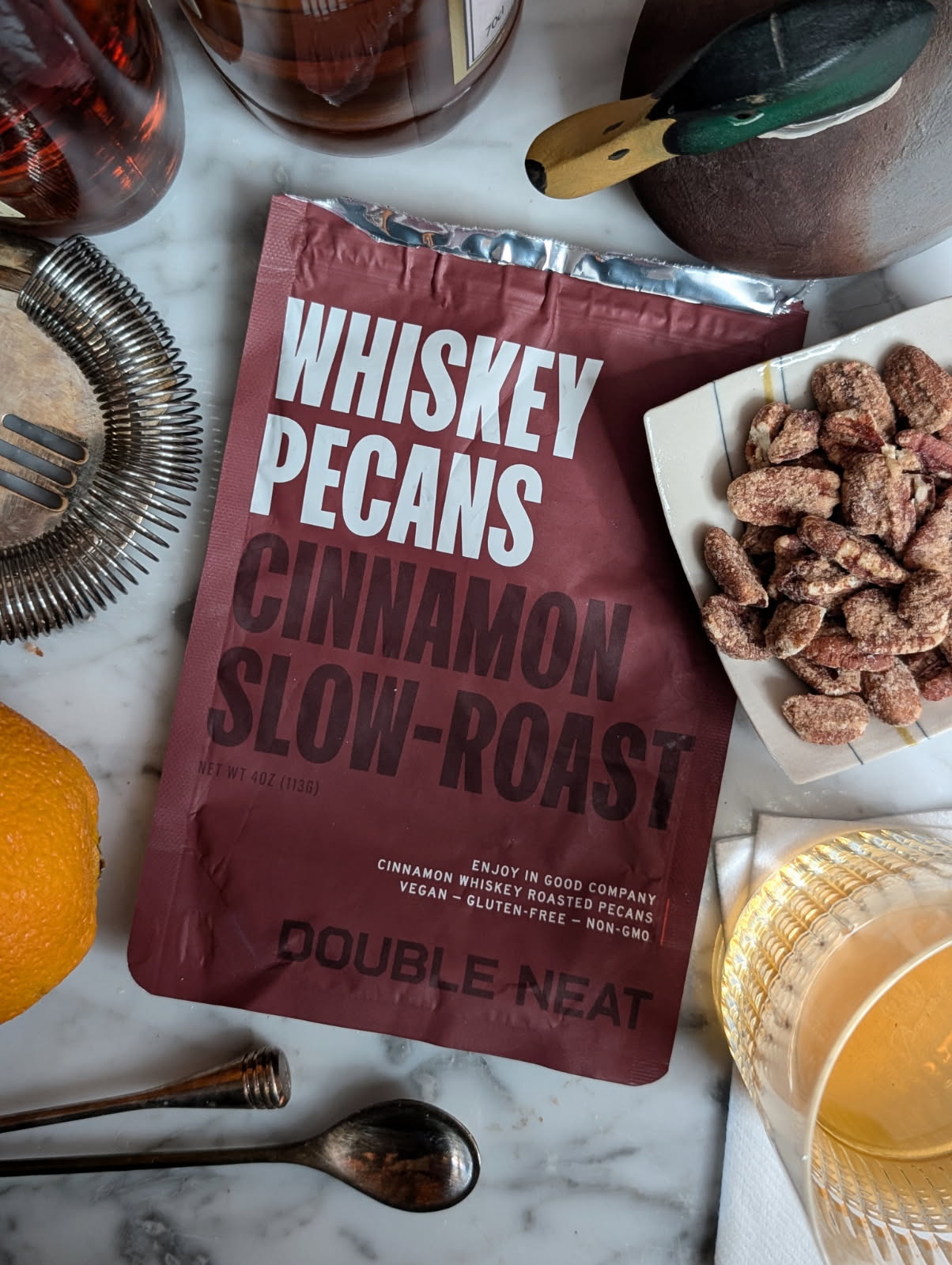 Cinnamon Whiskey Pecans by Double Neat