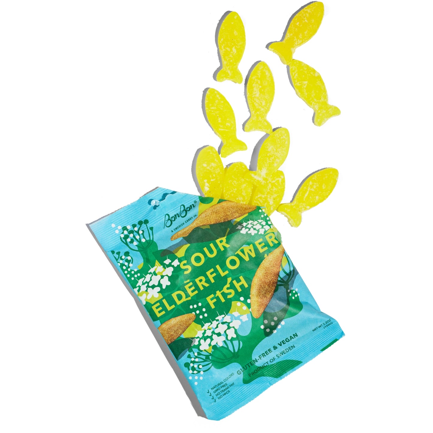 BonBon Sour Elderflower Fish Swedish Candy