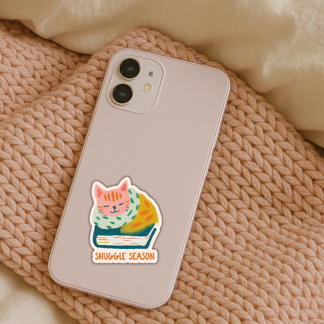 Snuggle Season Cat Vinyl Sticker