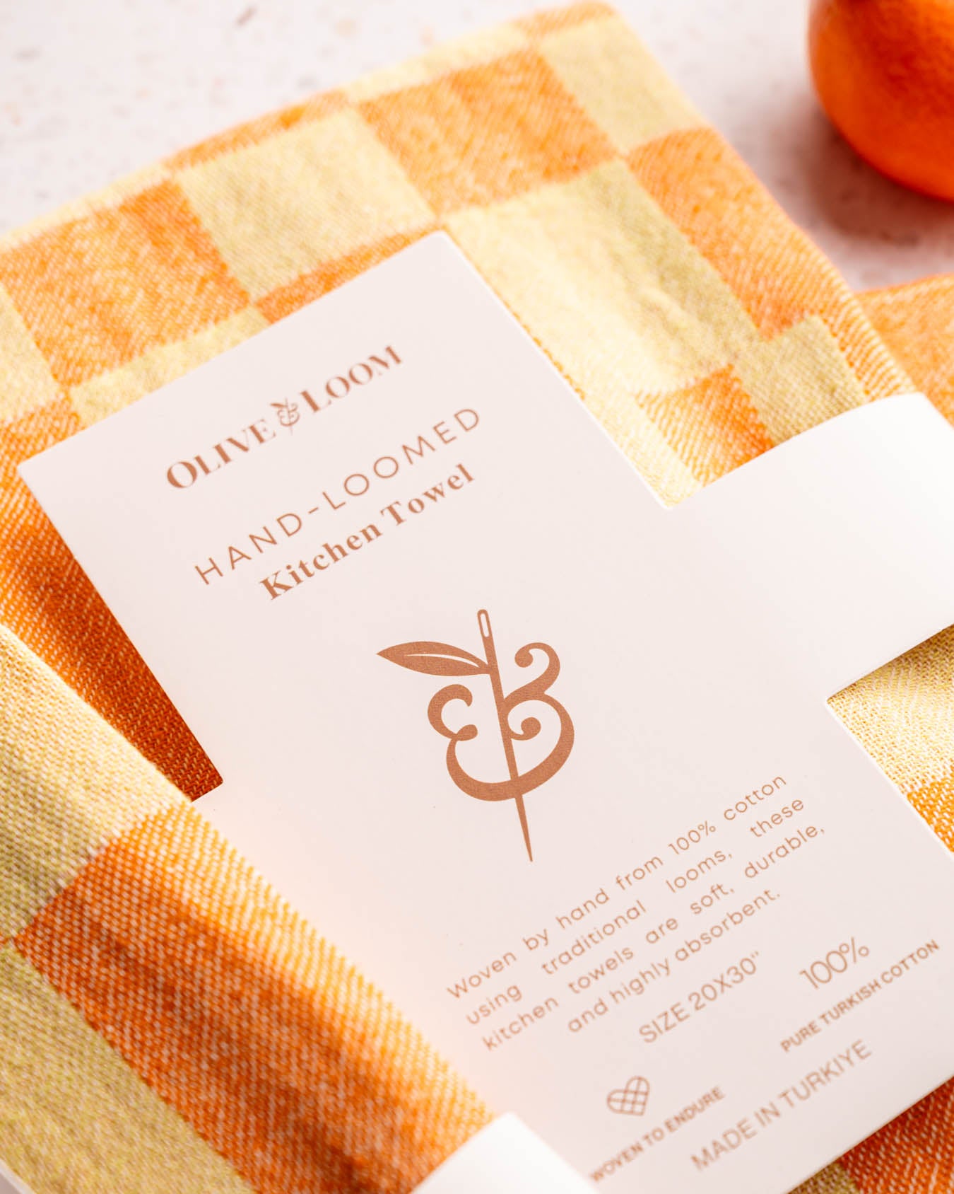 Orange & Yellow Blocks Geometric Tea Towel