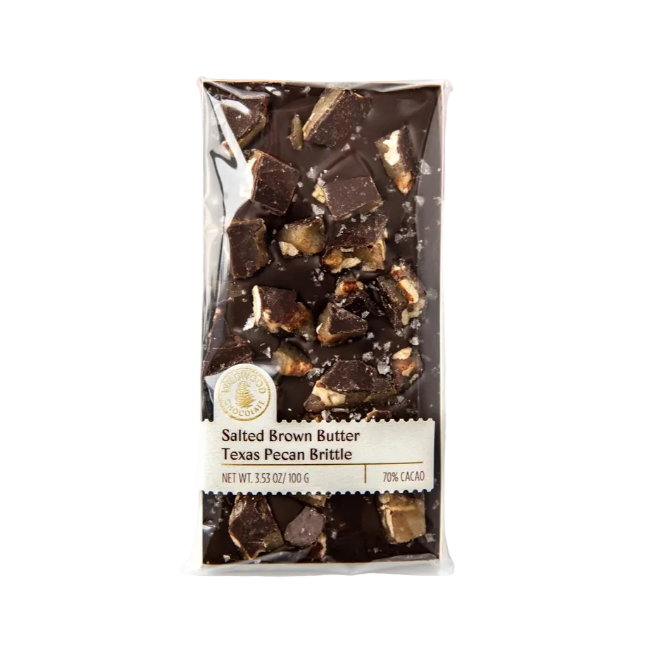 Salted Brown Butter Texas Pecan Brittle Chocolate Bar