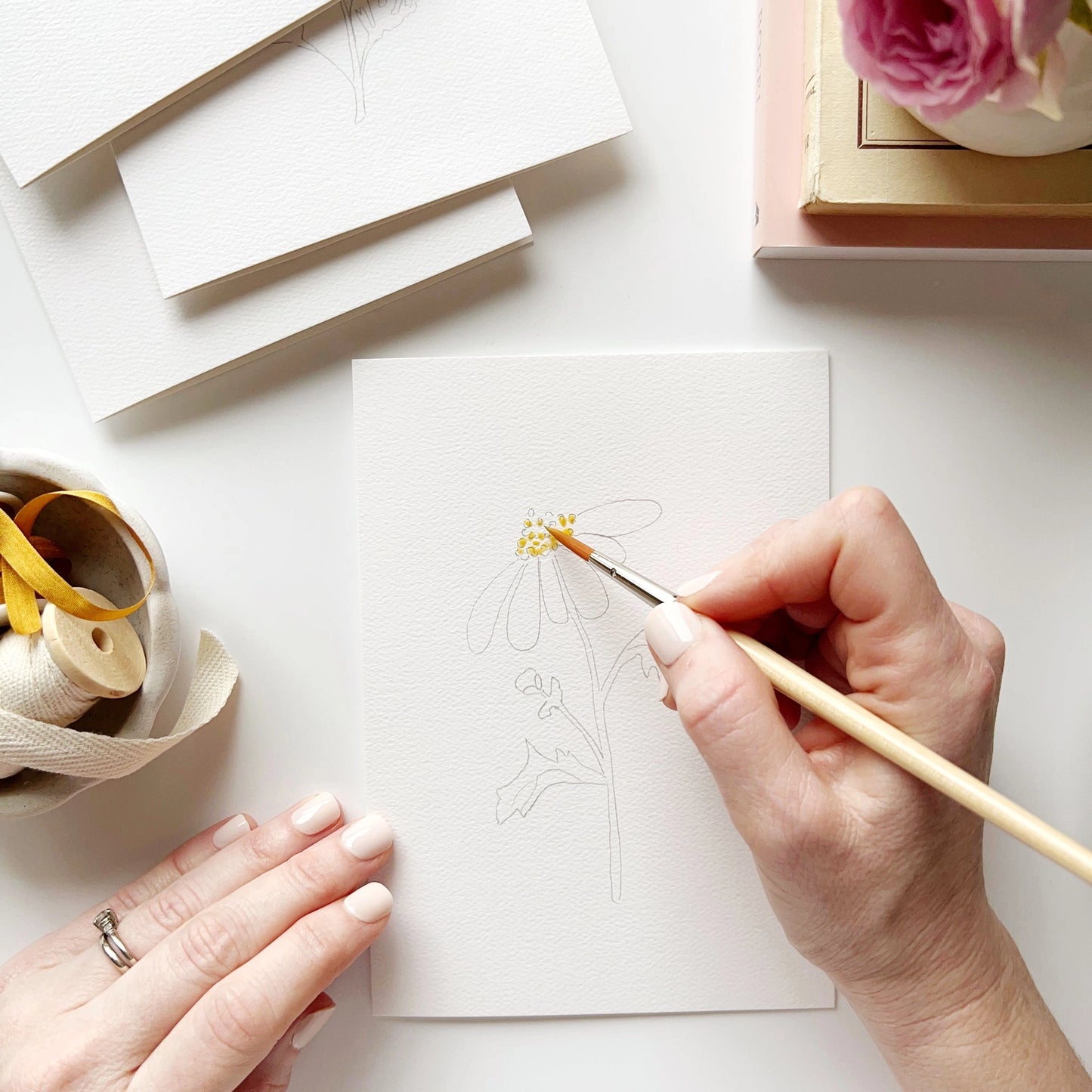 Garden Flower Paintable Notecards by Emily Lex Studio
