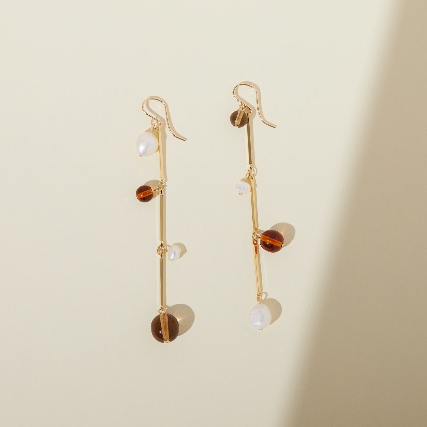 Fête Earrings - 3" Tan by Lindsay Lewis