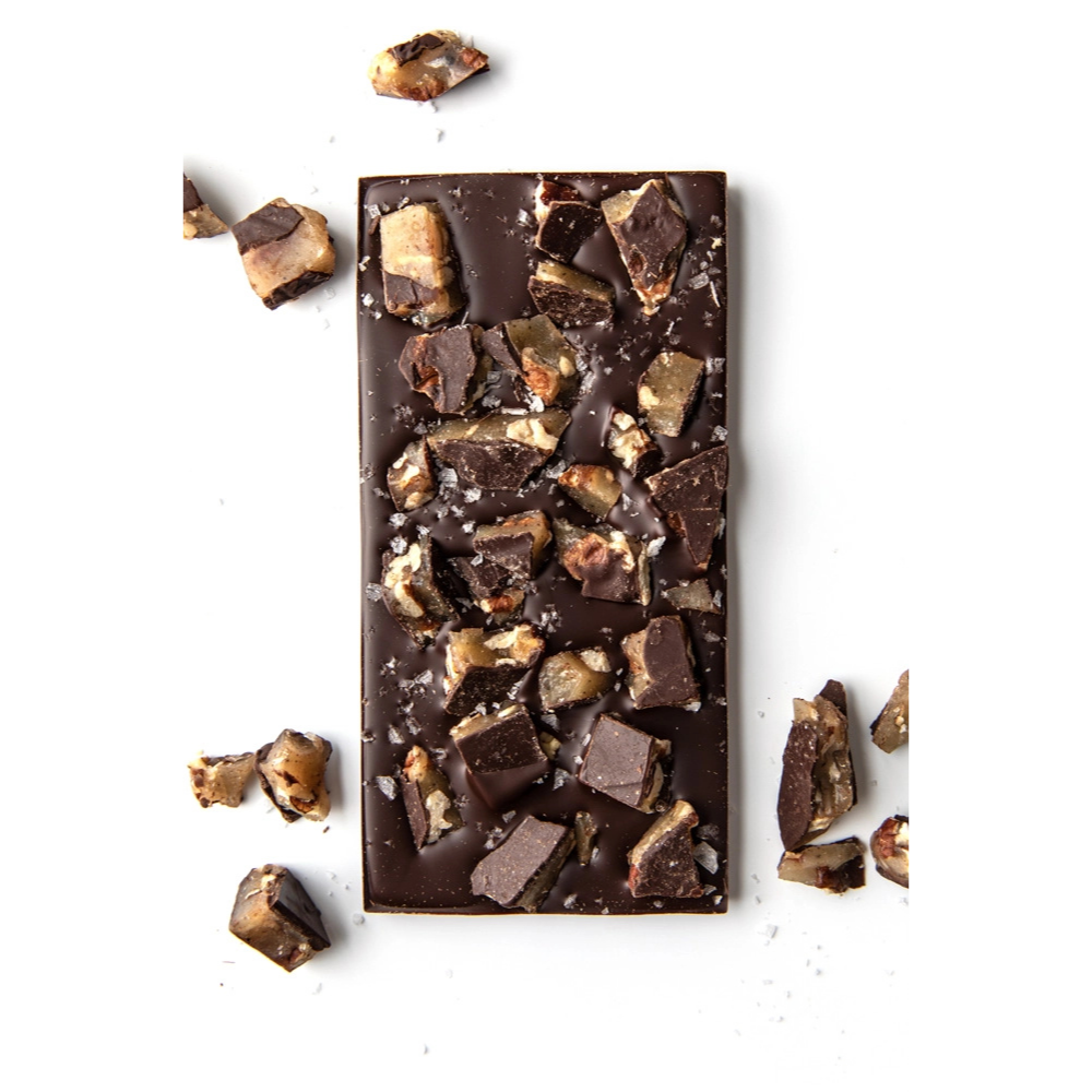 Salted Brown Butter Texas Pecan Brittle Chocolate Bar