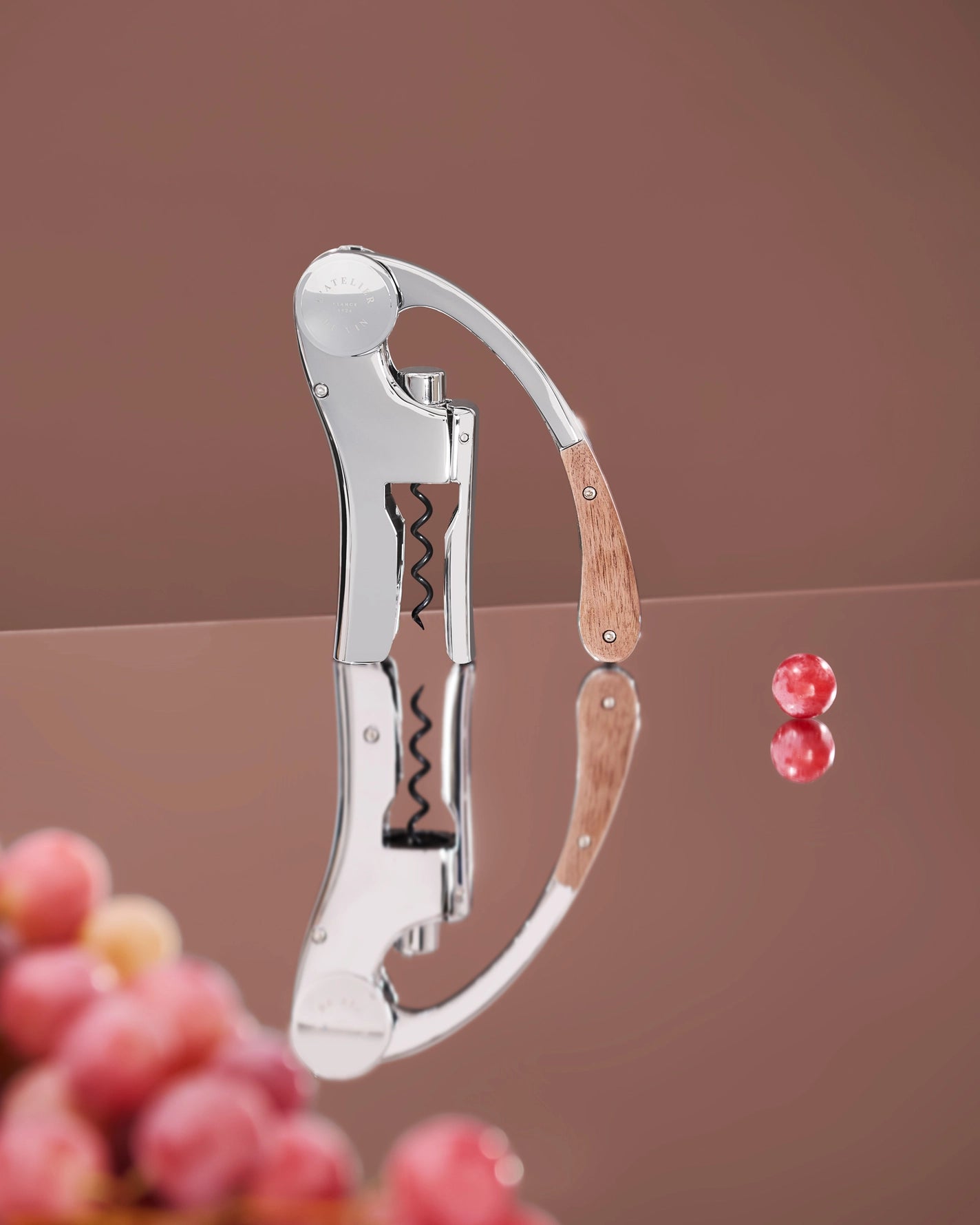 Oeno Motion® Silver & Wood Lever Corkscrew