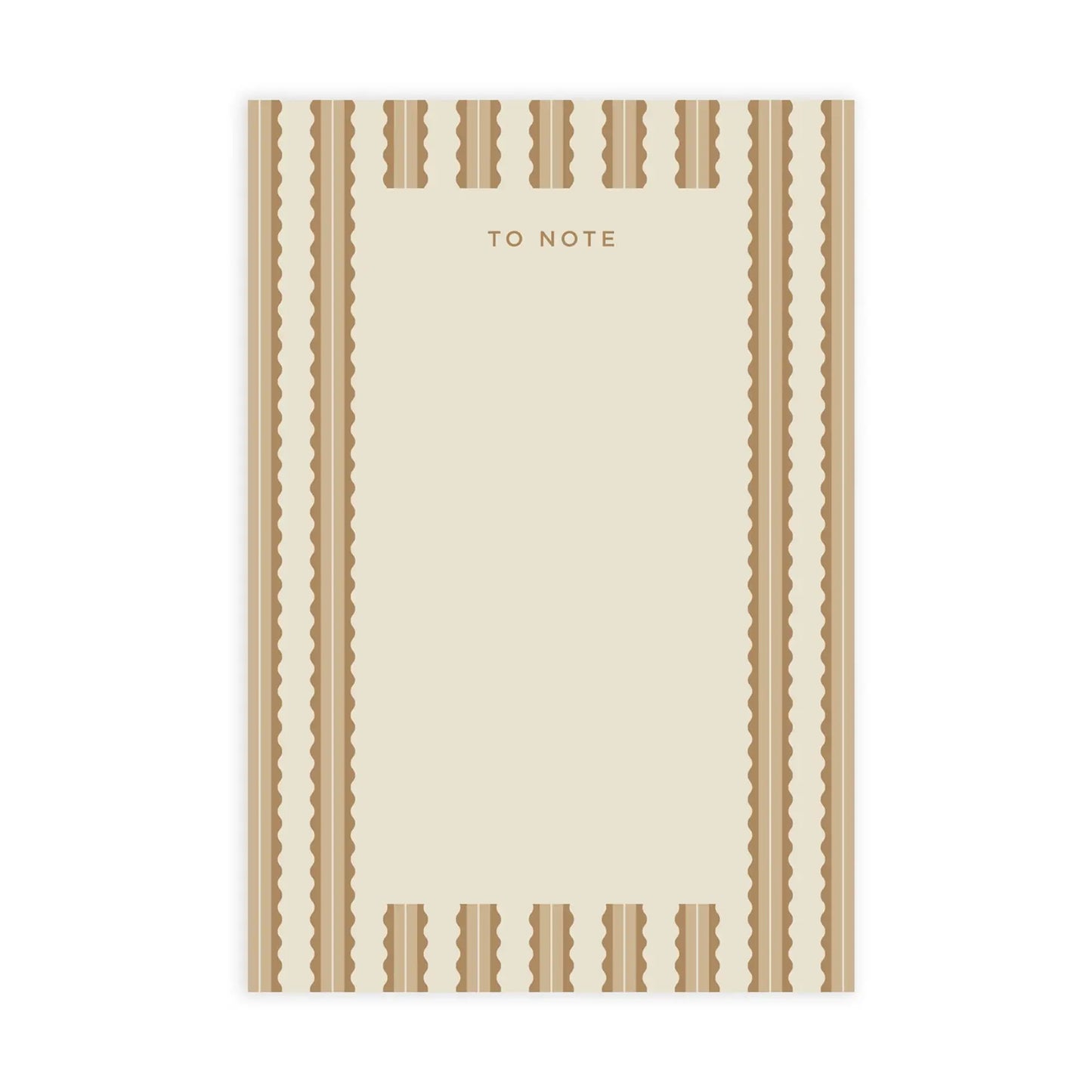 Tan Scallop Stripe Notepad