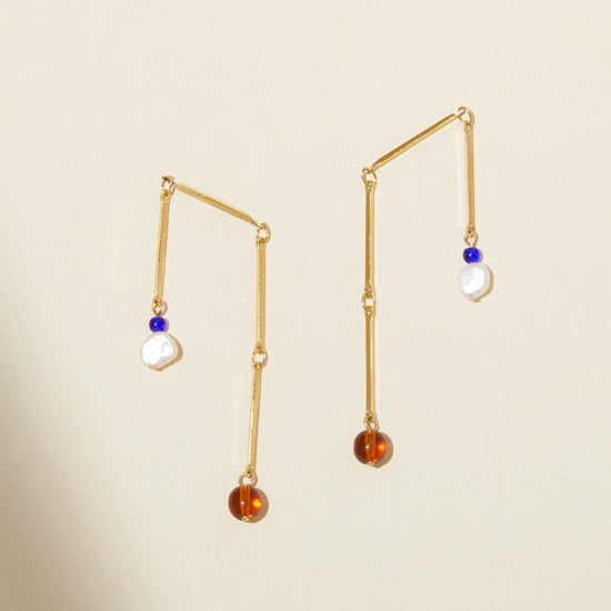 Toni Earrings - Glass and Pearl by Lindsay Lewis