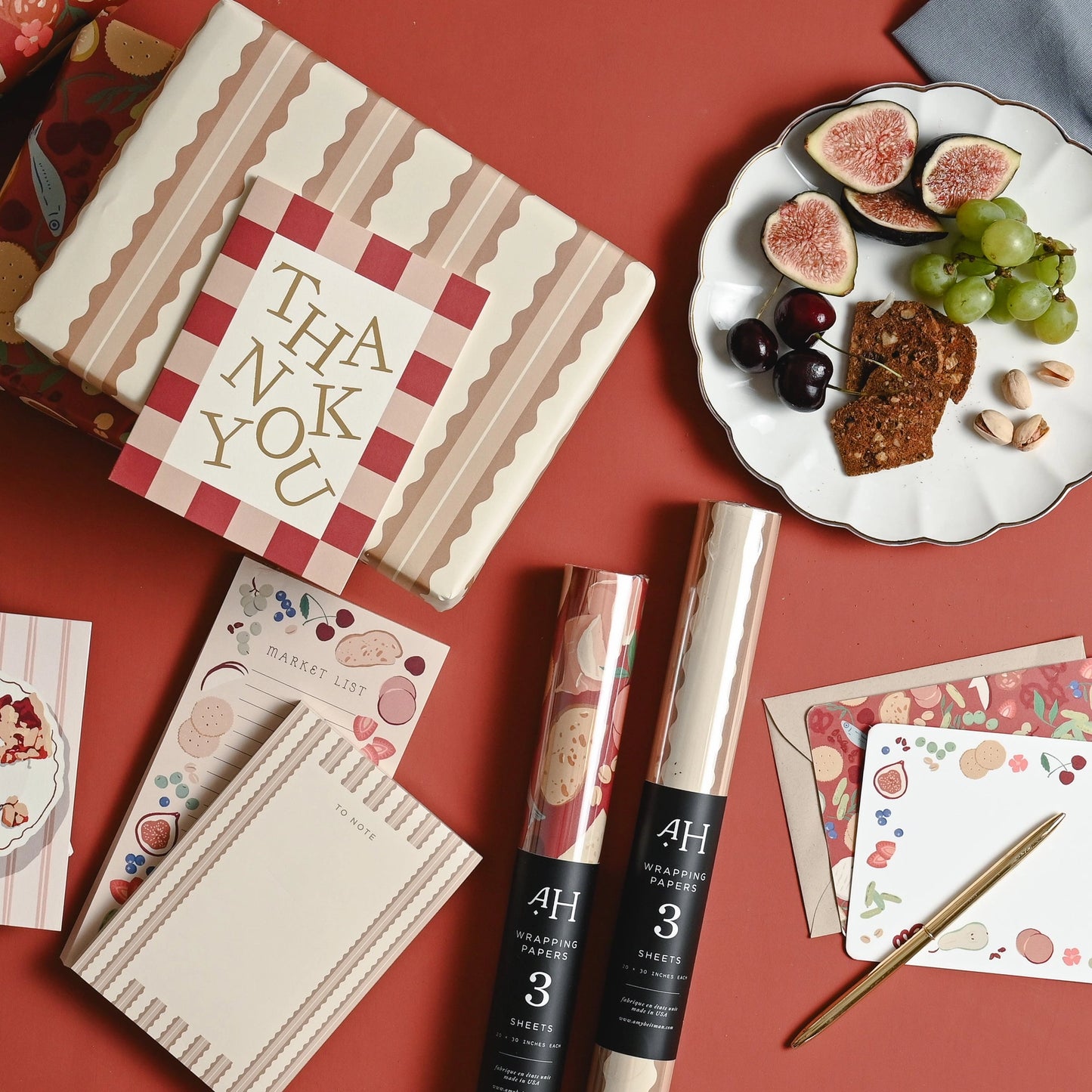 Tan Scallop Stripe Notepad