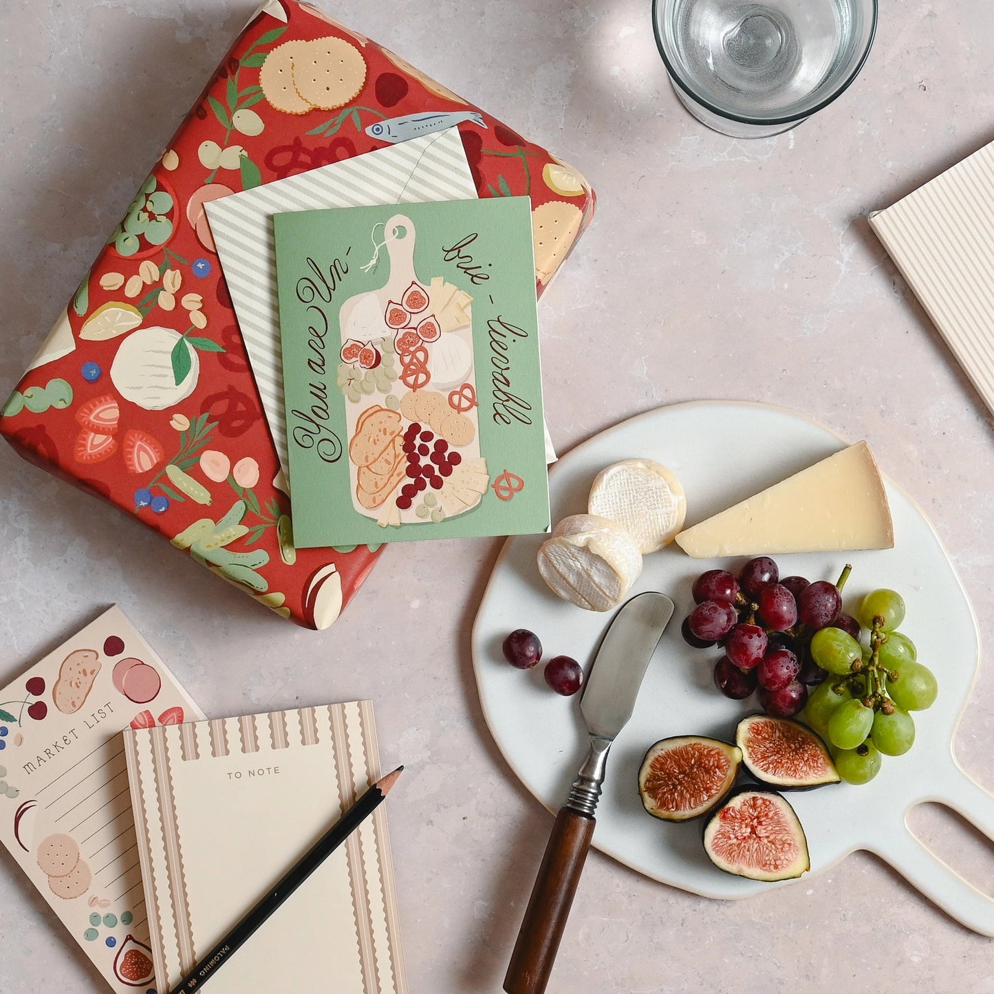 Tan Scallop Stripe Notepad