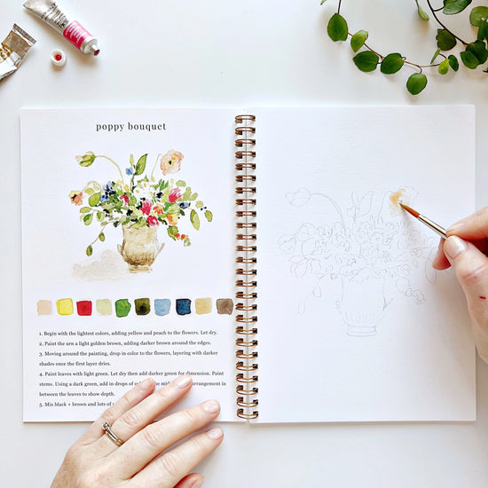Bouquets Watercolor Workbook by Emily Lex Studio