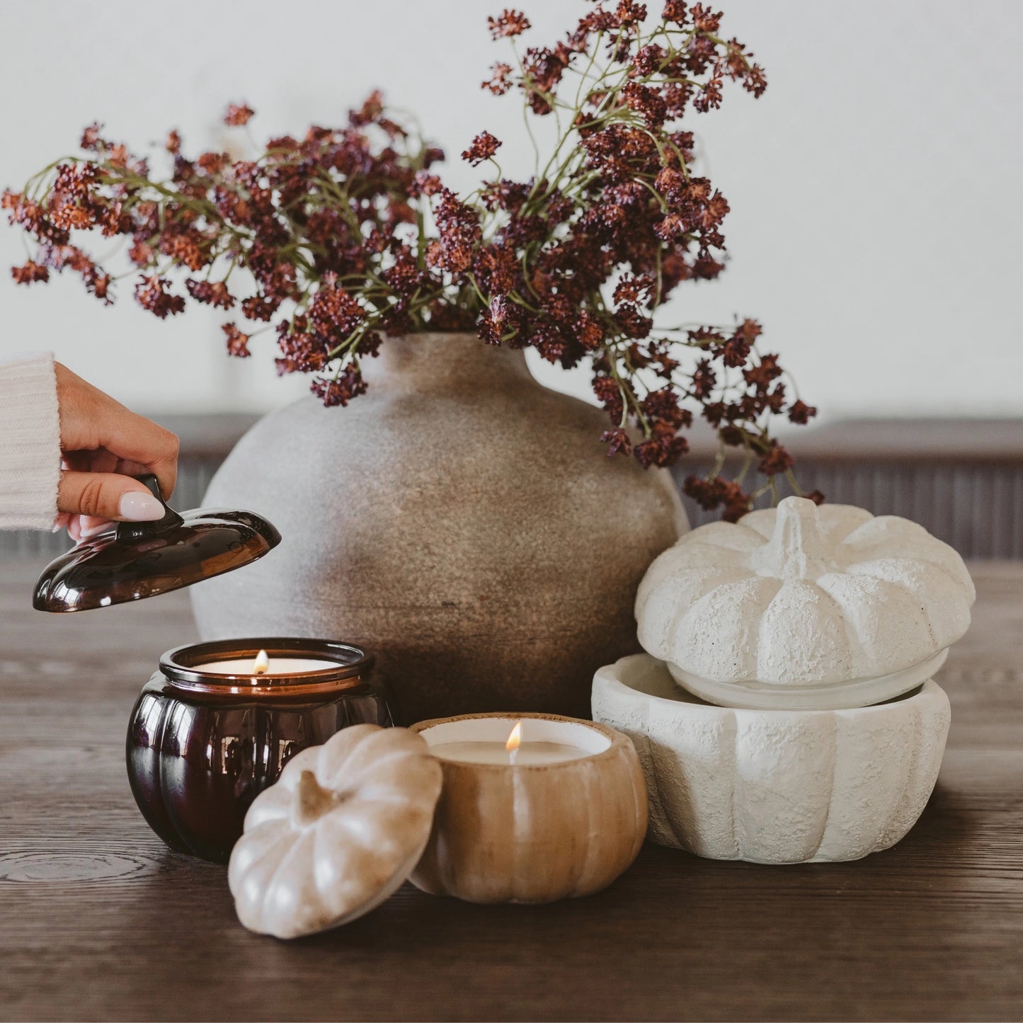 Cashmere & Vanilla Pumpkin Jar Candle (Concrete Vessel)