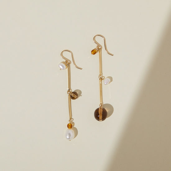 Fête Earrings - 2" Tan by Lindsay Lewis