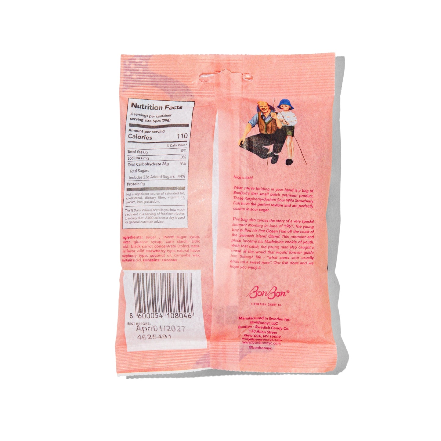 BonBon Sour Wild Strawberry Fish Candy