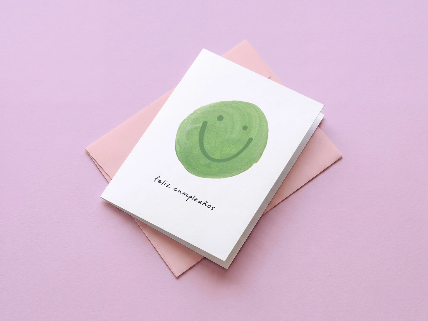 Green Smiley Feliz Cumpleaños Card