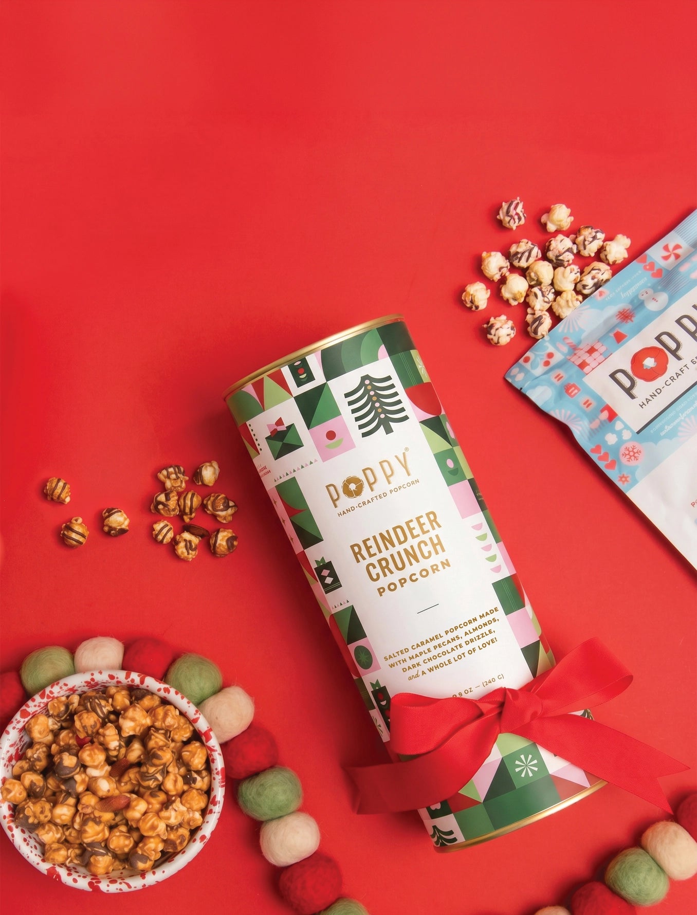 Poppy Reindeer Crunch Holiday Popcorn
