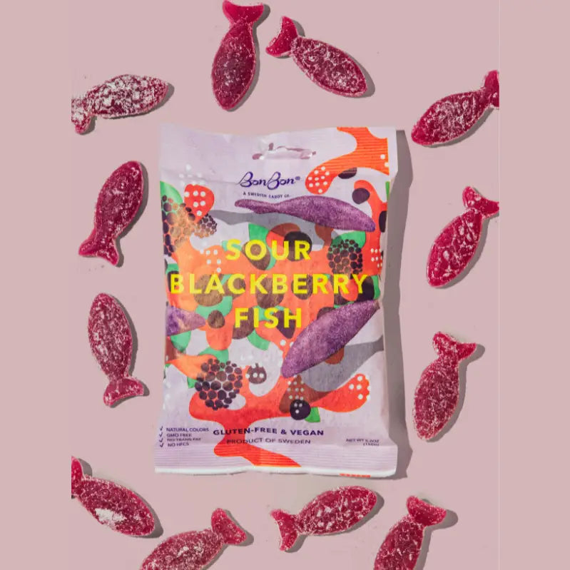 BonBon Sour Blackberry Fish Swedish Candy