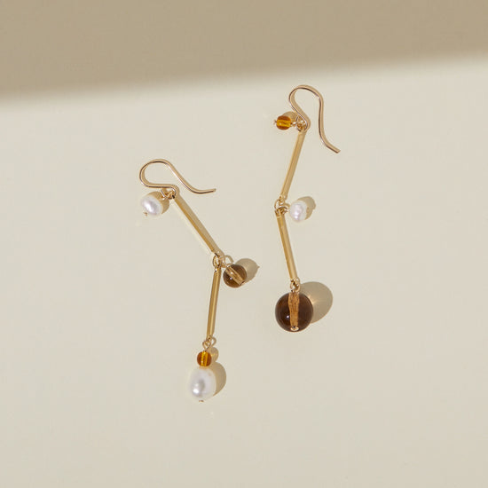 Fête Earrings - 2" Tan by Lindsay Lewis